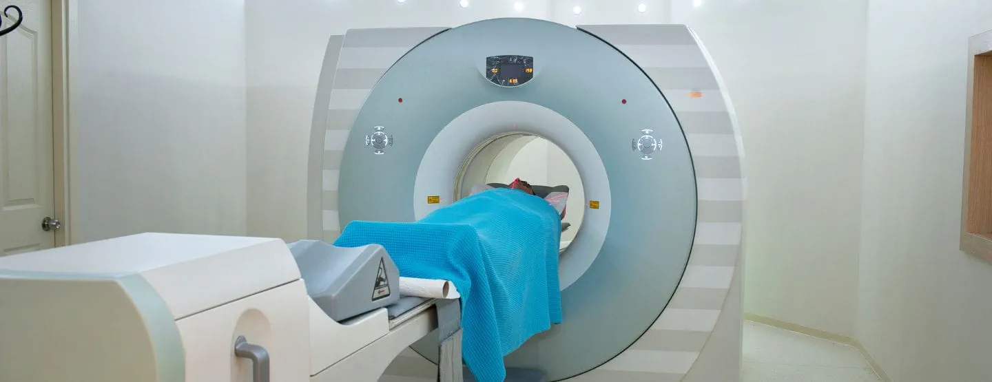 Person having radiation treatment