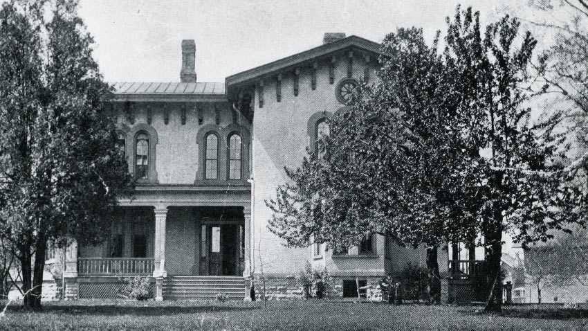 Black and White image of Toledo Hospital from 1874