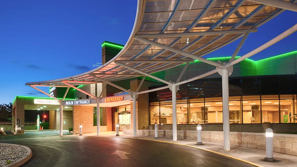 Exterior view of the ProMedica Fostoria Community Hospital Cancer Center