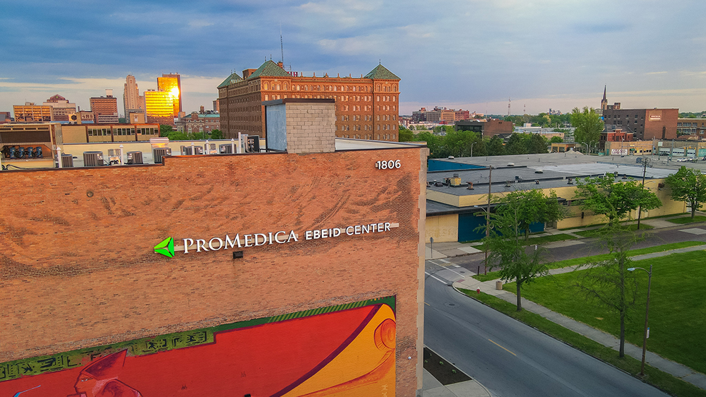 Exterior view of ProMedica Ebeid Center in Toledo, Ohio